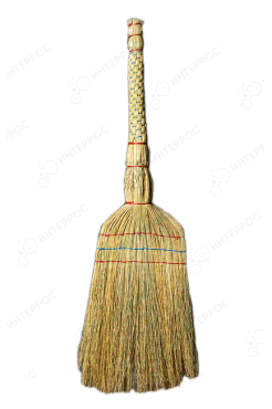 Веник Сорго "ЛЮКС" с плетёной ручкой
